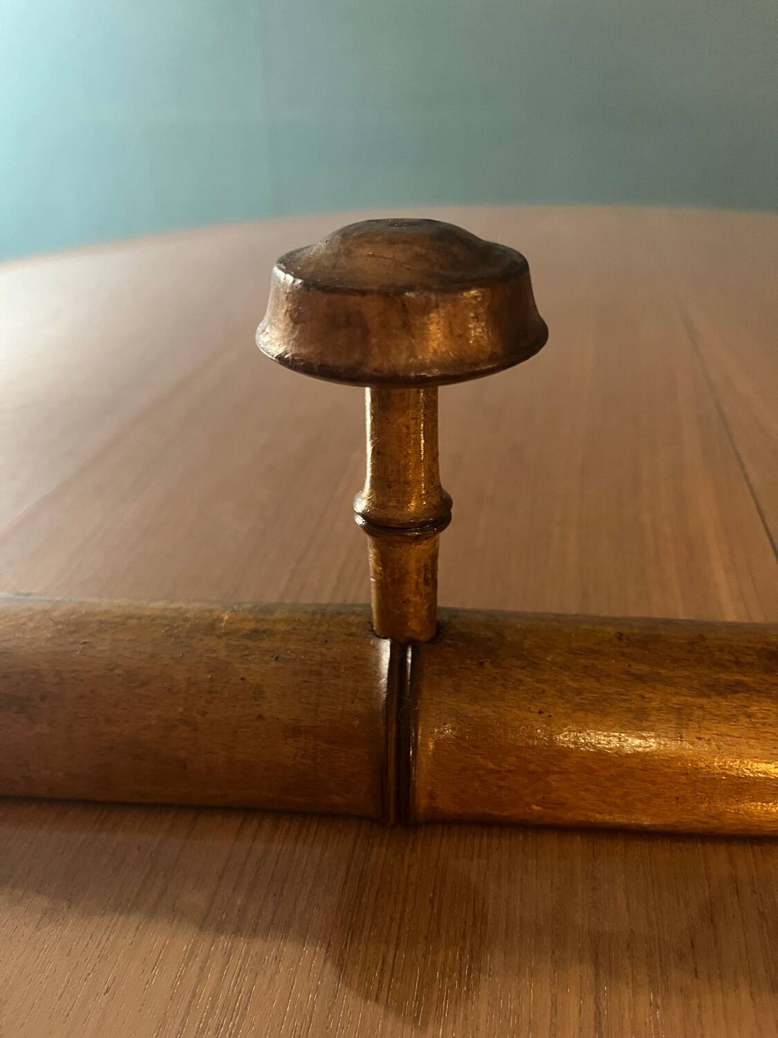 Old wooden wall coat rack