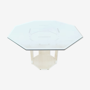 Glass and plexiglass dining table Marais International