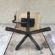 Black metal workshop chair - seated - vintage style adjustable wood file