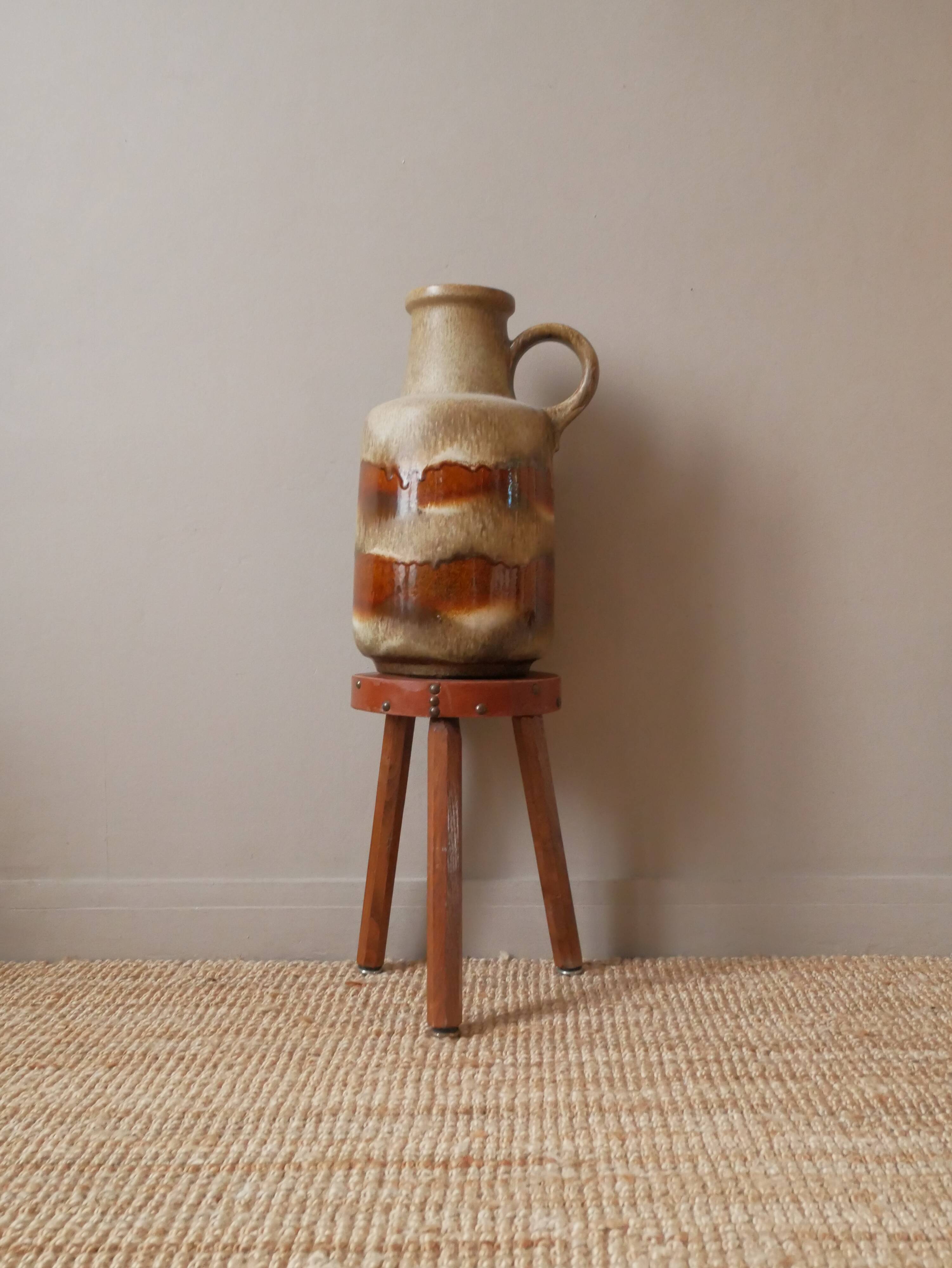German ceramic floor vase west germany scandinavian decoration
