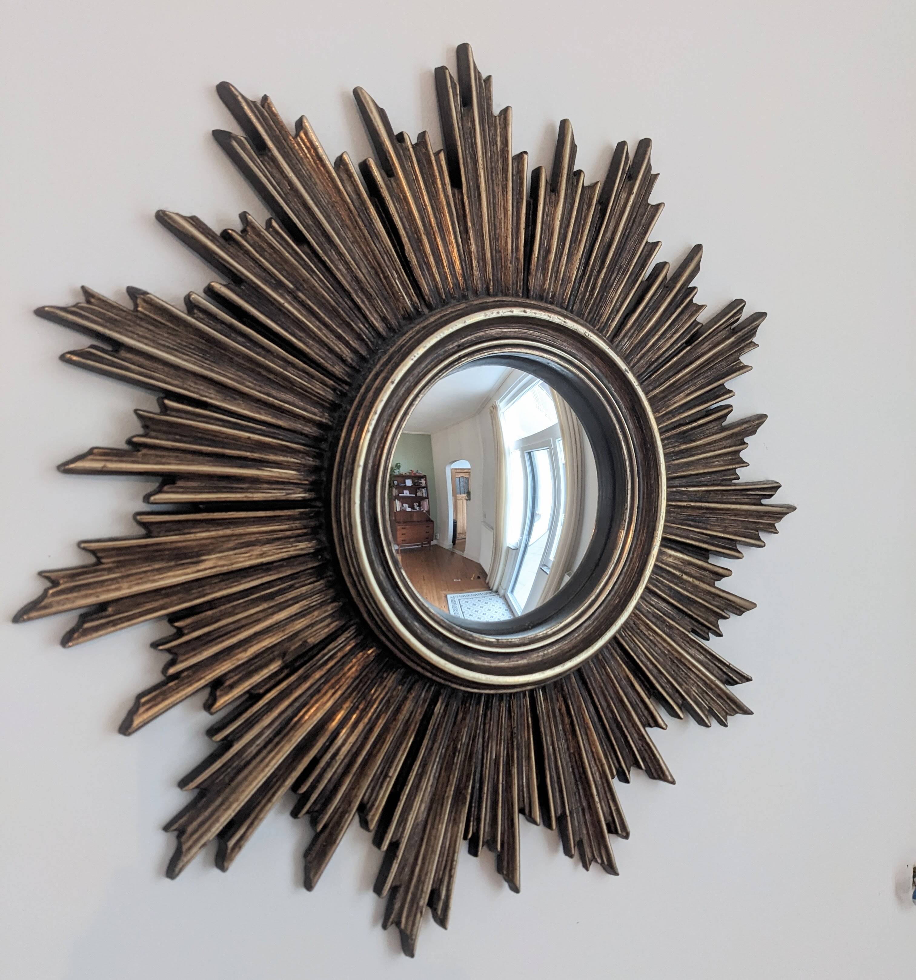 Mid-century convex sunburst mirror