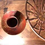 Metal basket with candlesticks