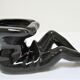 Anthropomorphic ashtray legs ceramic black design 80s