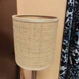 Lampe en bois et rotin