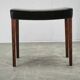 1960s Danish Modern Wood and Black Leather Stool