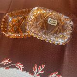Boîte vintage en cristal ambré Buder