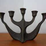 Brutalist Bronze Candleholder by Michael Harjes, 1960s