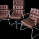Ensemble 3 fauteuils de bureau vintage