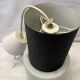 Vintage black metal and white opaline suspension