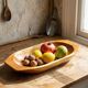 Large, deep wooden bowl, vintage Moroccan.