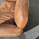 Club sofa 2 places in leather beautiful patina around 1980