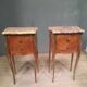 Pair of Louis XV style bedside tables in marquetry