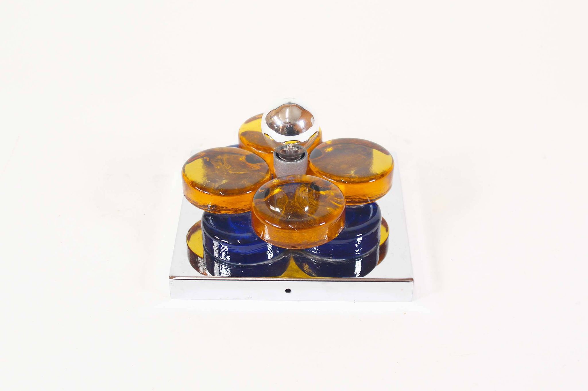 Brutalist glass wall sconce by Albano Poli for Poliarte, Italy 1970's