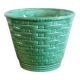Large green Sarreguemines plant pot 1960s