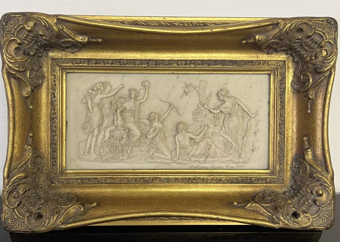 Marble bas-relief, Barbedienne Fondeur, Paris 1859