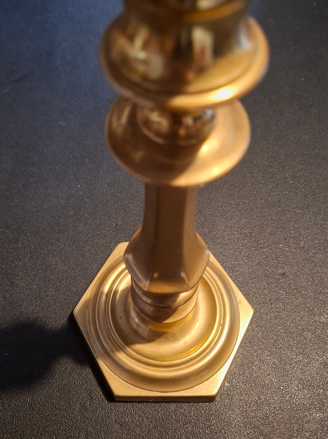 Solid bronze candlestick