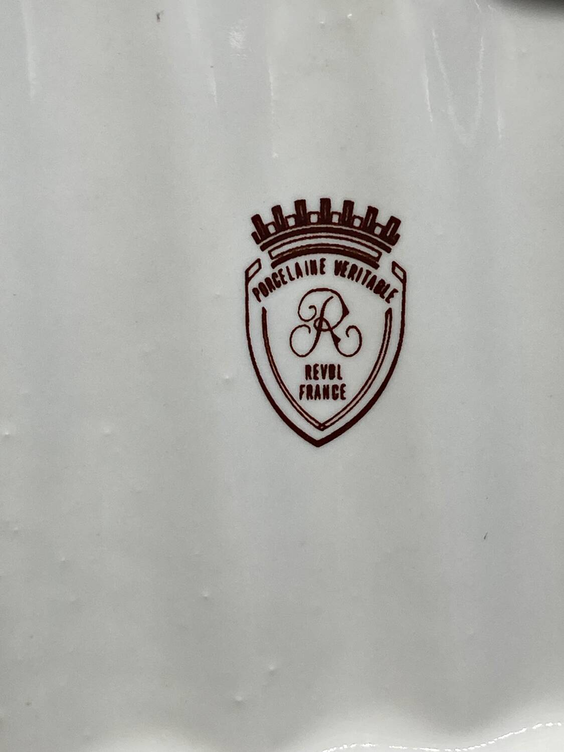 Series of asparagus plates, Revol, porcelain, vintage, slip