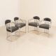 4 Italian chairs in imitation crocodile leather from the 80s