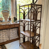 Vintage rattan bookcase from the 70s