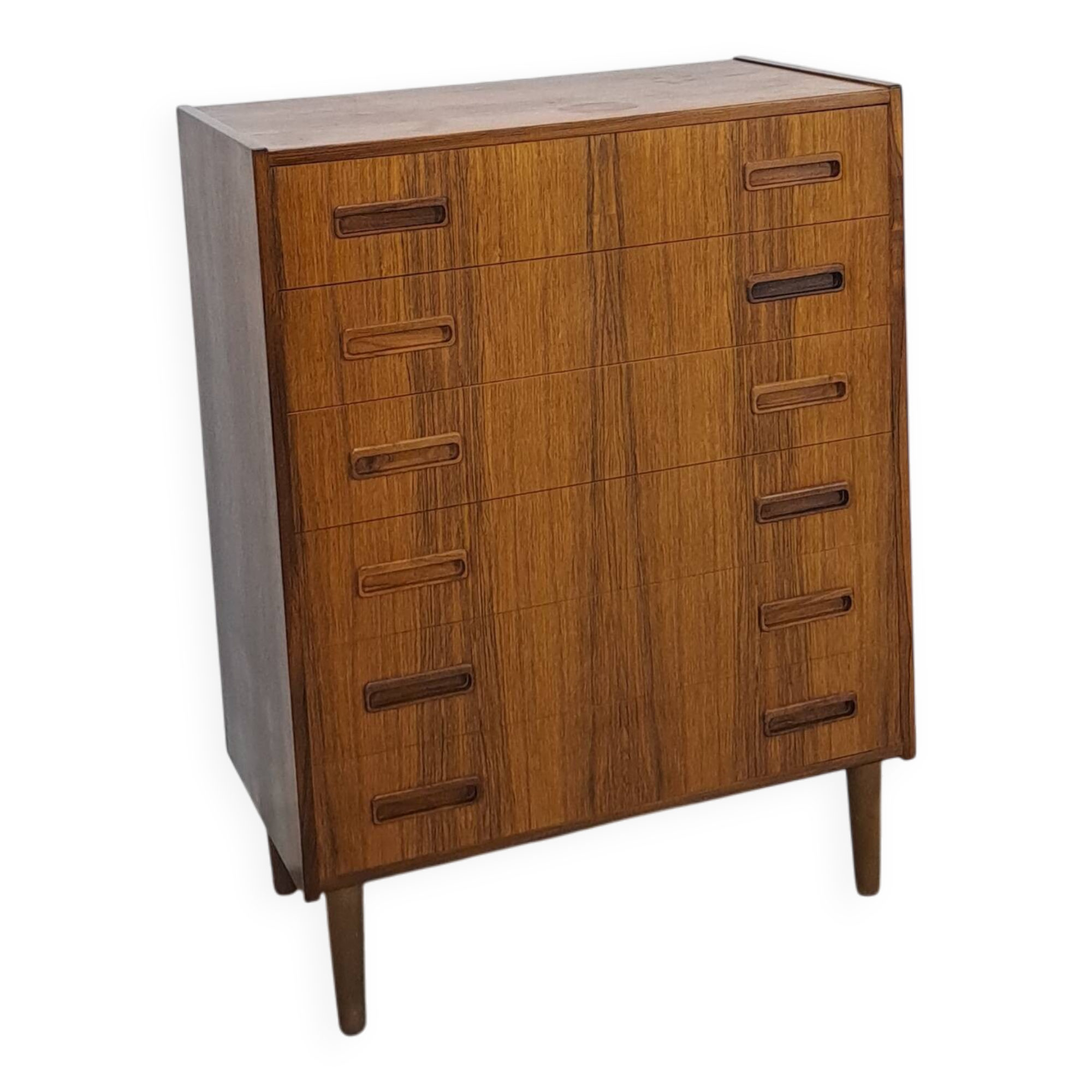 Mid-Century Deens Westergaards, Silkeborg palissander ladekast 6 lades