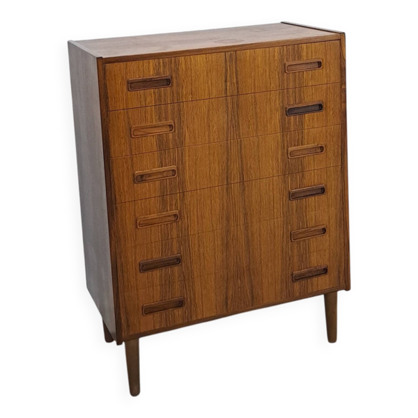 Commode en palissandre de Westergaards, Silkeborg, 6 tiroirs, style milieu de siècle.