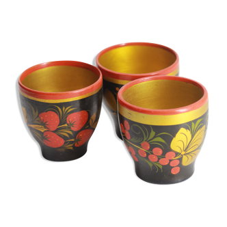 Lot de 3 anciennes tasses russes