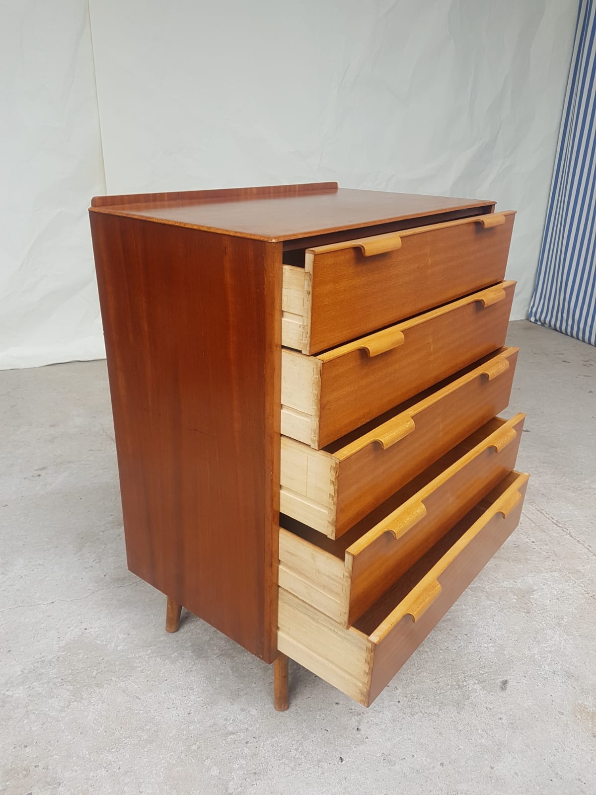 Walnut tallboy chest of drawers