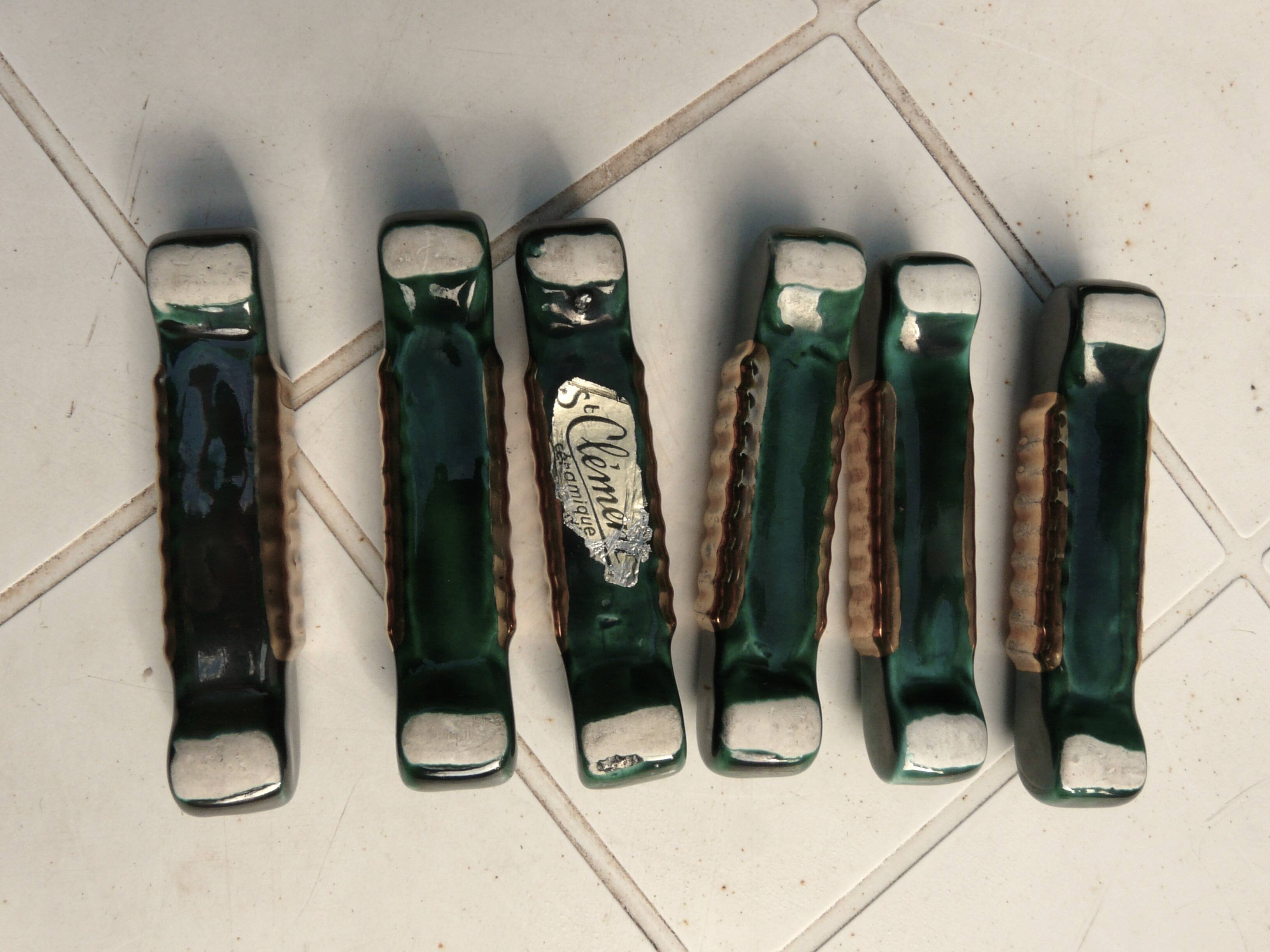 Art Deco dish rest, coasters and knife holder set