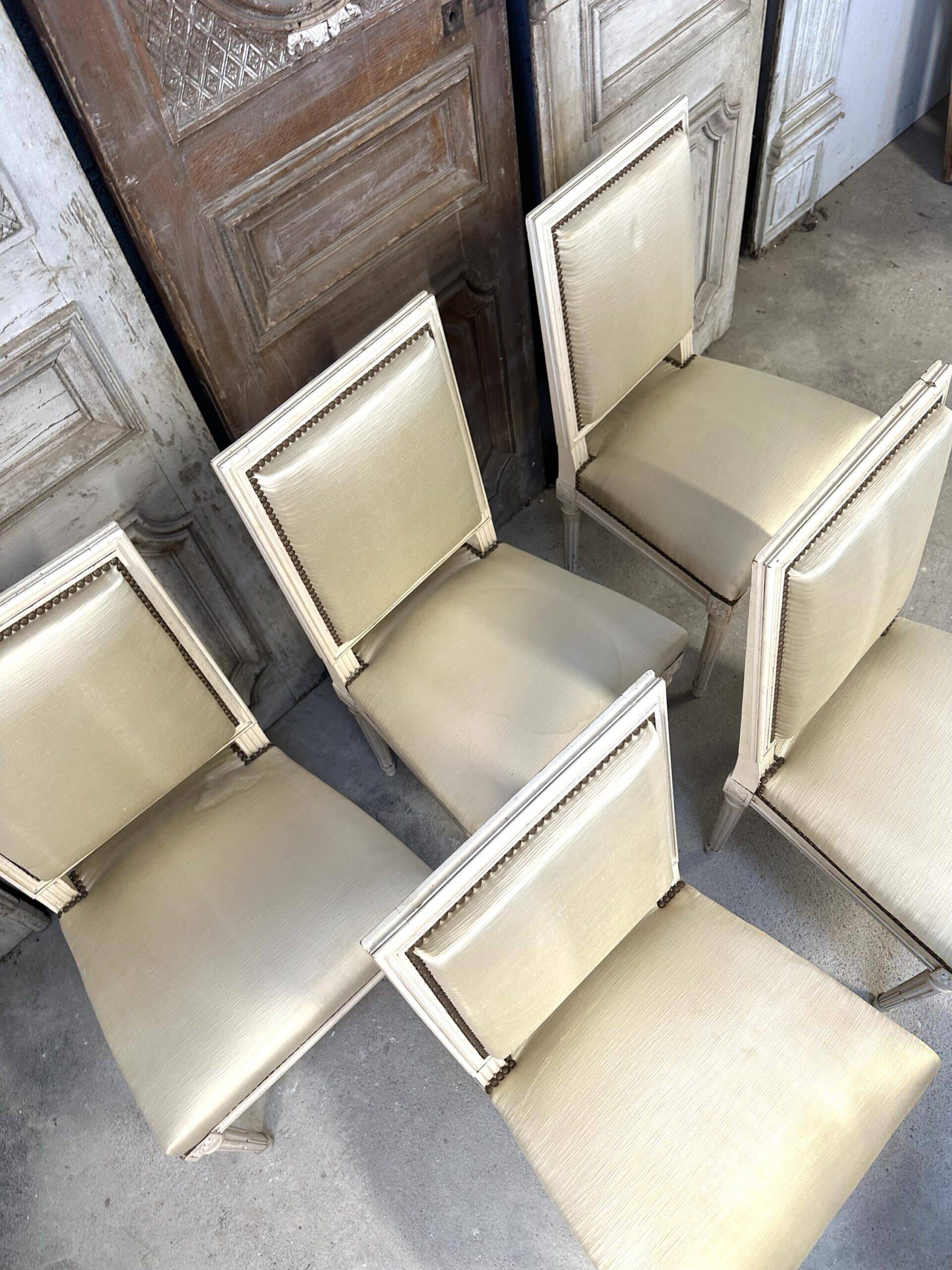 Set of 6 Louis XVI chairs circa 1960