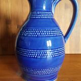 Vintage pitcher blue pattern blue peas 75cl