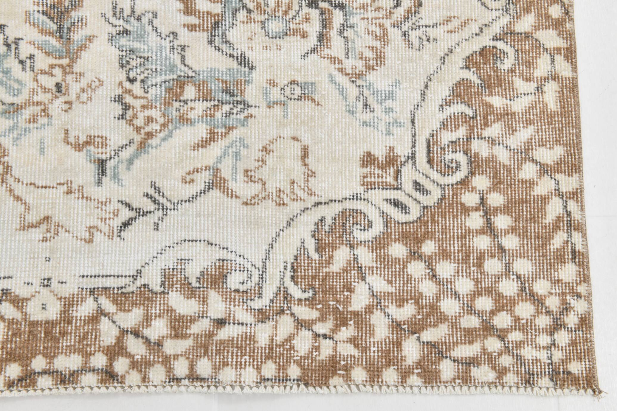 Beige & Brown Turkish Vintage Rug 166x272Cm SK 21860