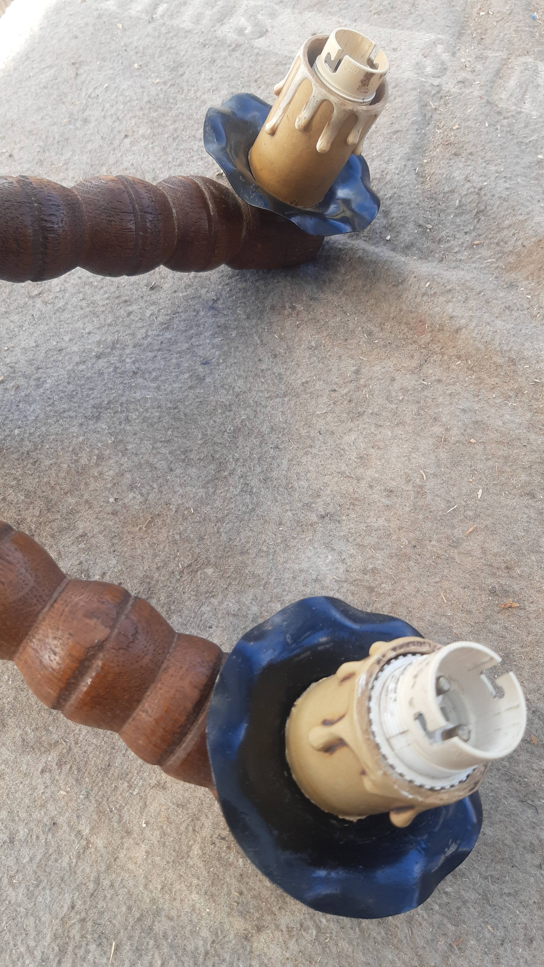 Brutalist turned wood wall light