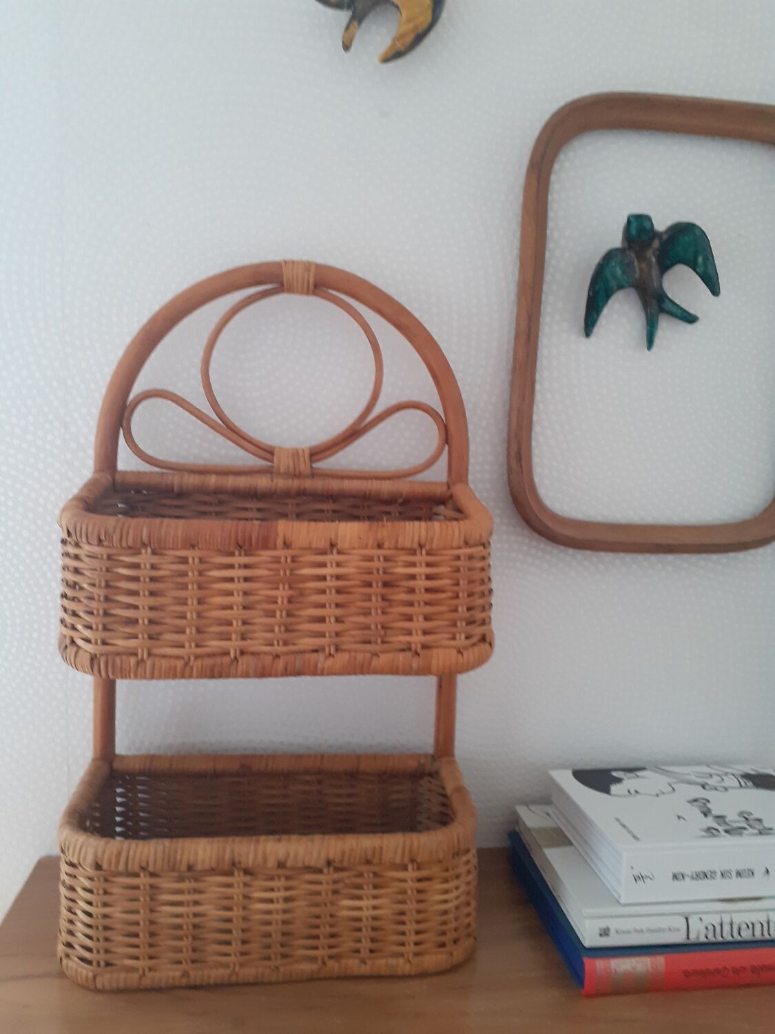 Rattan wall or table shelf