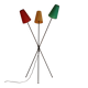 Three-colour tripod floor lamp from the 1950s with three lights.