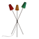 Three-colour tripod floor lamp from the 1950s with three lights.