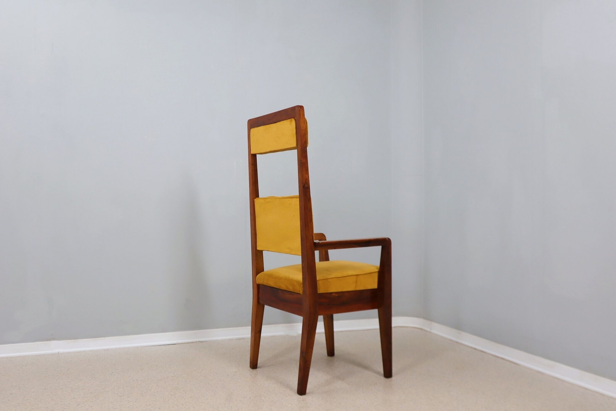 Mid century high back chair Italy 1950