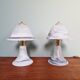 Pair of marbled Murano glass mushroom lamps, 1970s-80s.