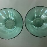 2 coupelles Huilor en verre vert