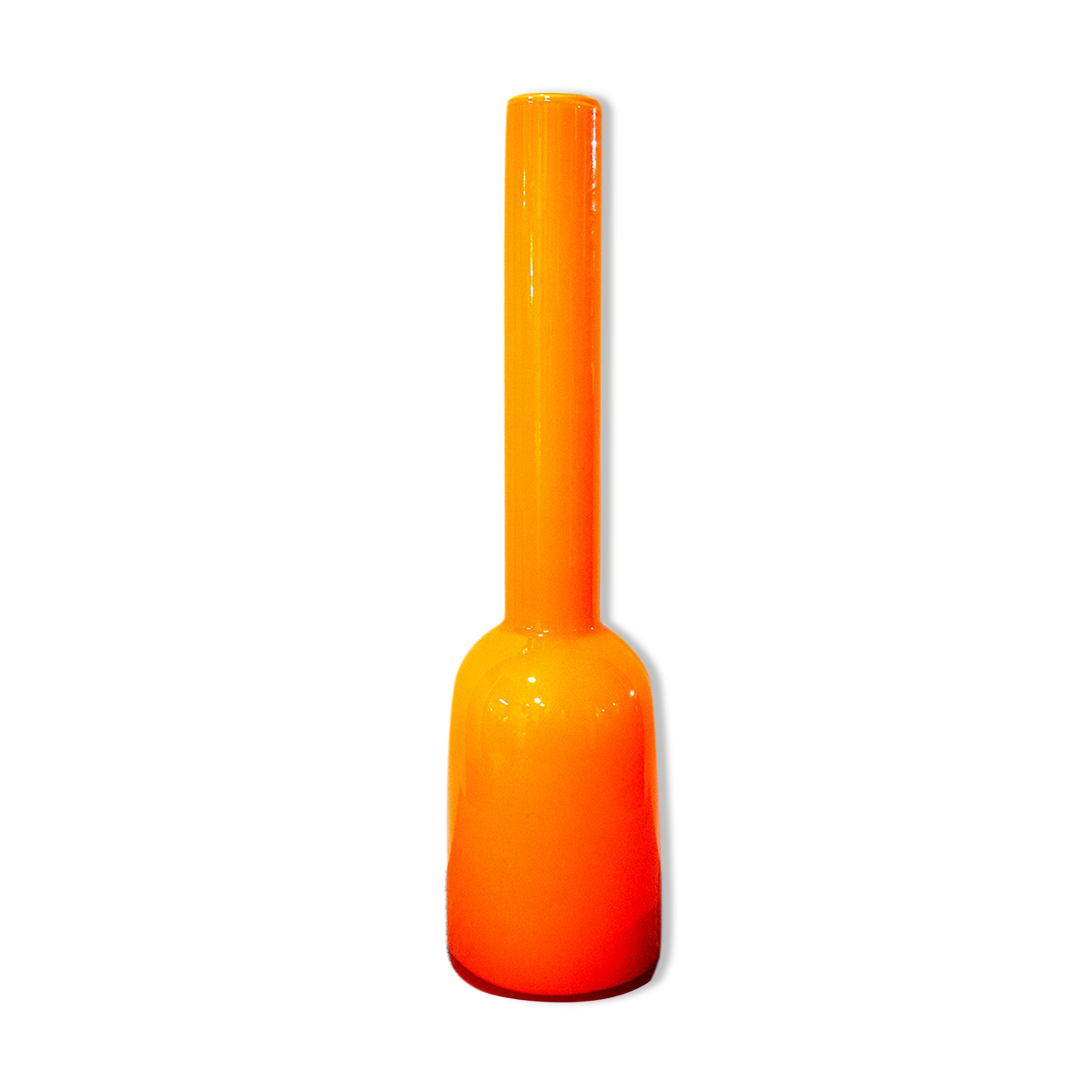 Orange glass vase by Holmegaard, 60s