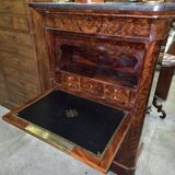 Flamed mahogany secretary from the Restoration period.