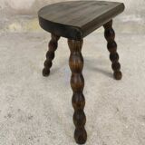 Vintage tripod stool with beaded legs