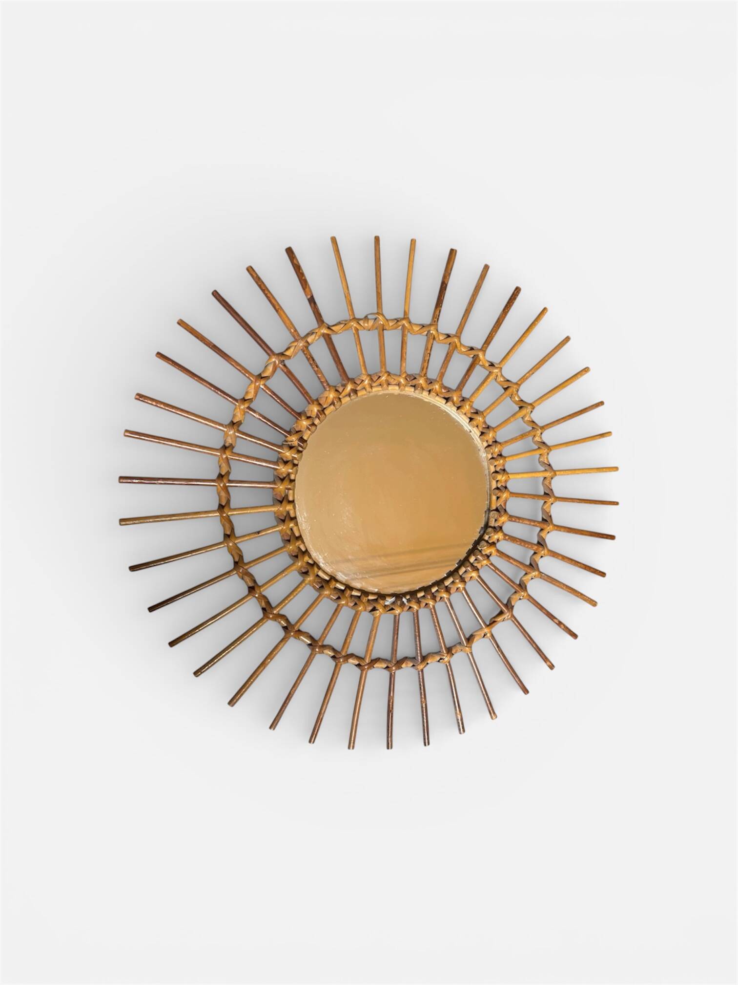 Rattan and wicker sun mirror