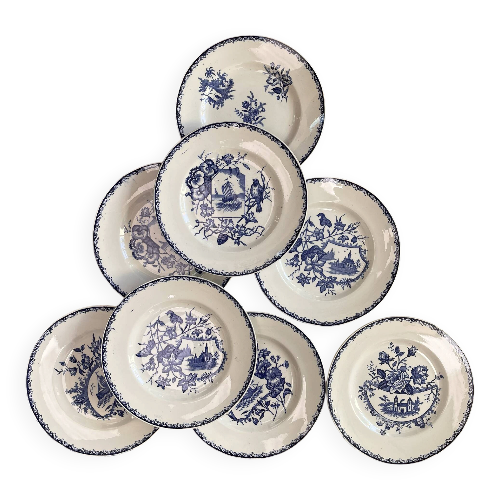 8 plates Terre de Fer Landscapes