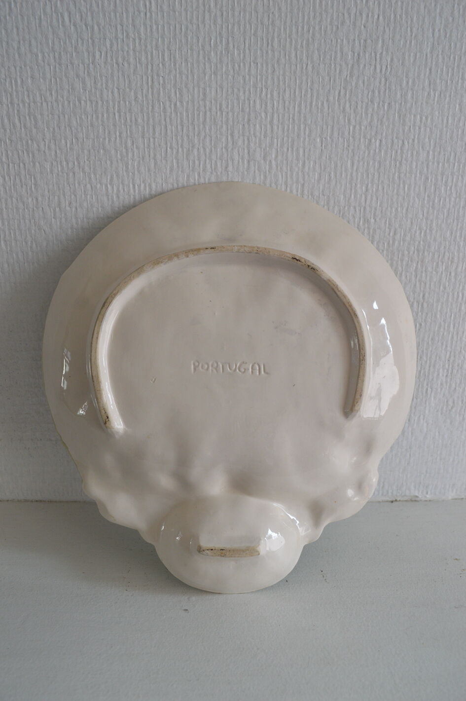Ceramic dish in the shape of a scallop made in Portugal