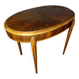 Oval Art Deco side table inlaid with a star, Sue & Mare style, circa