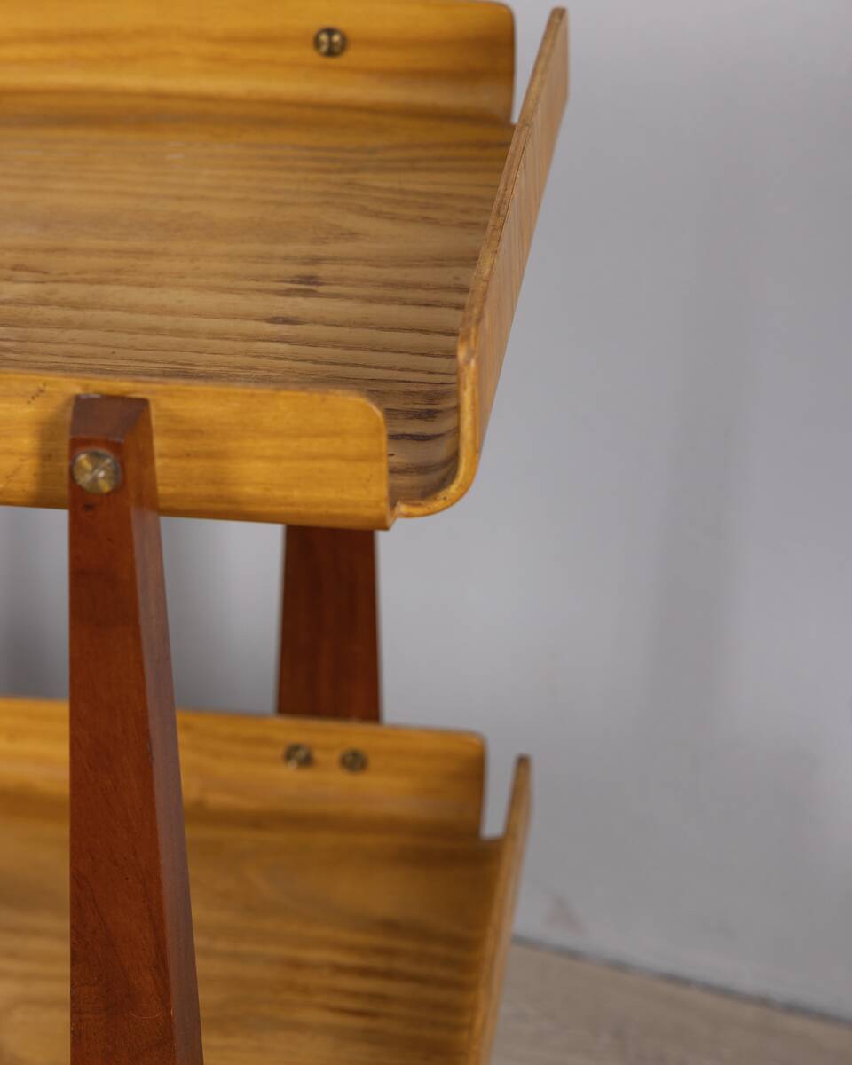 Vintage 1950s Wooden Food Service Cart, Designed by Carlo Ratti