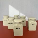 Set of vintage porcelain spice jars