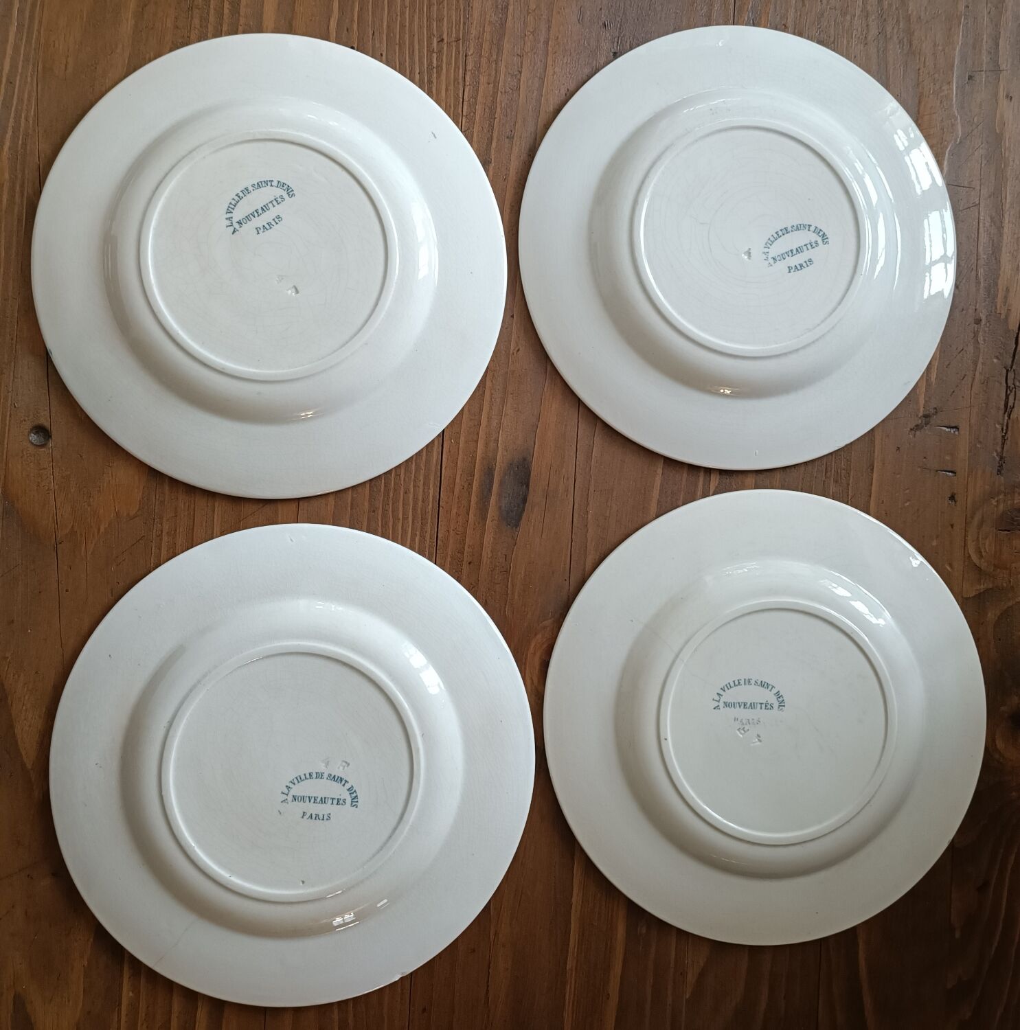 4 plates iron earth Gien model Ducks