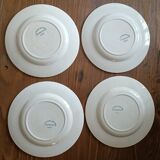 4 assiettes terre de fer Gien modèle Canards