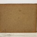 Oil on panel vintage green landscape